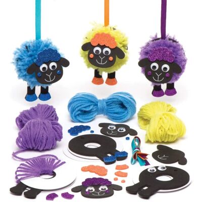 Kit créatif Baker Ross mouton en pompons - 11,5cm Multicolore - Kit de bricolage Kit créatif Baker Ross mouton en pompons - 11,5cm Multicolore - Kit de bricolage