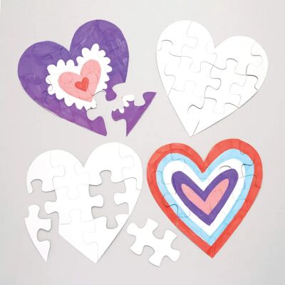 Baker Ross Puzzle Cœur à Colorier - 10 Puzzles pour Enfants 16,5cm Baker Ross Puzzle Cœur à Colorier - 10 Puzzles pour Enfants 16,5cm