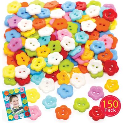 Baker Ross Boutons en forme de fleurs - 150 pièces Baker Ross Boutons en forme de fleurs - 150 pièces