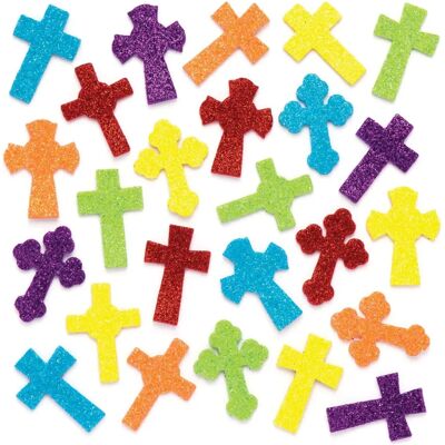 Autocollants en glitter en forme de croix Baker Ross AW294 - Pack de 120 - Artsman Autocollants en glitter en forme de croix Baker Ross AW294 - Pack de 120 - Artsman