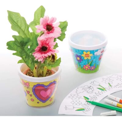 Baker Ross Blumentöpfe zum Ausmalen - 2 Plastikblumentöpfe, 10cm Baker Ross Blumentöpfe zum Ausmalen - 2 Plastikblumentöpfe, 10cm