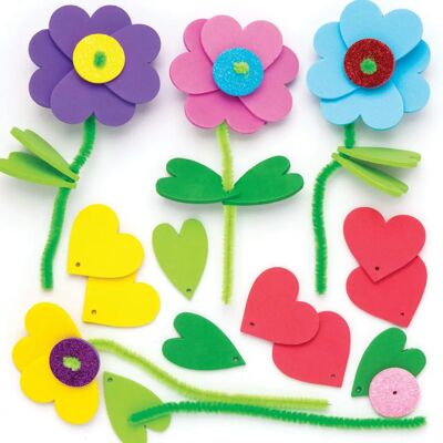 Craft Love Heart Pipe Cleaner Foam Flower Kits - Kit de bricolage Craft Love Heart Pipe Cleaner Foam Flower Kits - Kit de bricolage