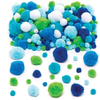Baker Ross Pack de Pompons aux Couleurs de l'Océan - Création et Décoration Baker Ross Pack de Pompons aux Couleurs de l'Océan - Création et Décoration