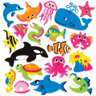 Autocollants en mousse vie marine Baker Ross - Pack de 120 - 30 designs Autocollants en mousse vie marine Baker Ross - Pack de 120 - 30 designs