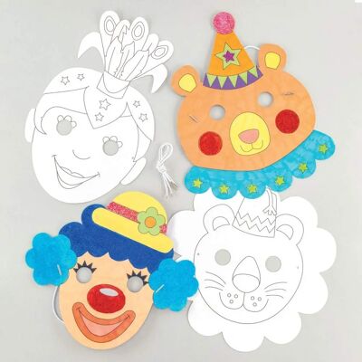 Set de Masques de Cirque Baker Ross - 8 Masques à Colorier pour Enfants Set de Masques de Cirque Baker Ross - 8 Masques à Colorier pour Enfants