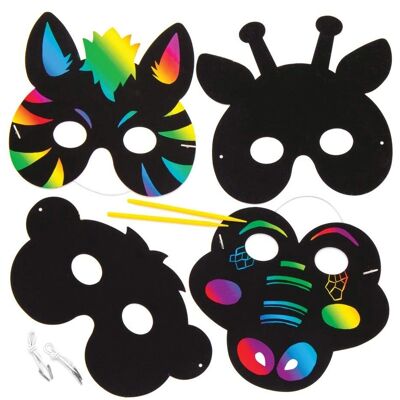 Baker Ross Dschungel Tier Kratzbilder Masken - Packung mit 6 Bastelmasken für Kinder Baker Ross Dschungel Tier Kratzbilder Masken - Packung mit 6 Bastelmasken für Kinder