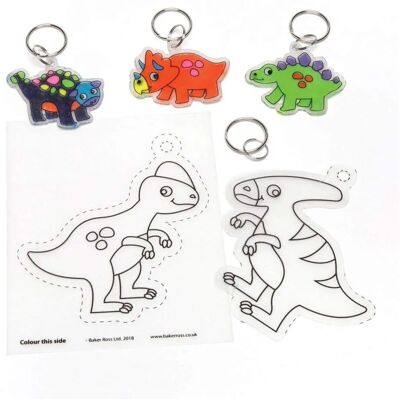 Baker Ross Silber Dinosaurier Schlüsselring Set - Bastel & Schrumpf Baker Ross Silber Dinosaurier Schlüsselring Set - Bastel & Schrumpf