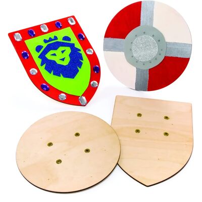 Baker Ross Holzschilde - 2 Stück, Sperrholz, 25-30cm, Kostüme & Spiel Baker Ross Holzschilde - 2 Stück, Sperrholz, 25-30cm, Kostüme & Spiel