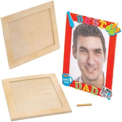 Cadres photo en bois Baker Ross Pack de 4 - Personnalisables - 21x16cm Cadres photo en bois Baker Ross Pack de 4 - Personnalisables - 21x16cm