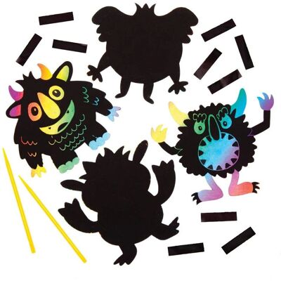 Monster Kühlschrankmagneten - 10 Kratzbild-Magnete - Basteln - 11,5-16cm Monster Kühlschrankmagneten - 10 Kratzbild-Magnete - Basteln - 11,5-16cm
