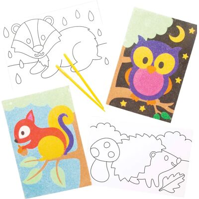 Kit d'Art en Sable d'Animaux de la Forêt - 8 Modèles, 19cm x 13cm - Kit Créatif Kit d'Art en Sable d'Animaux de la Forêt - 8 Modèles, 19cm x 13cm - Kit Créatif