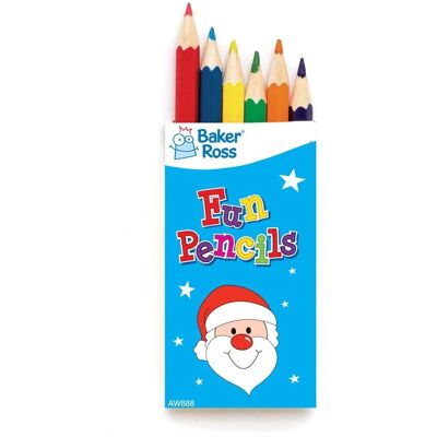 Crayons de Couleur Mini de Noël - Lot de 6 Crayons de Couleur Mini de Noël - Lot de 6