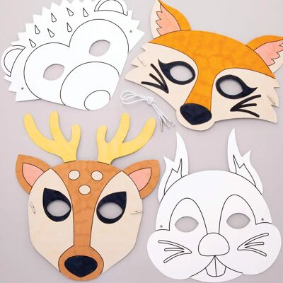 Masques d'Animaux Forestiers Baker Ross - 8 Masques Colorés - 17-20cm Masques d'Animaux Forestiers Baker Ross - 8 Masques Colorés - 17-20cm