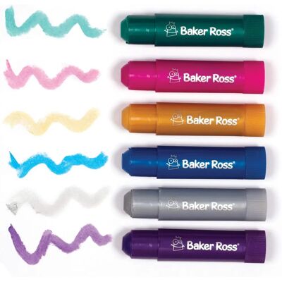 Baker Ross Metalliska Affischfärgstavar - 6-Pack - 9cm Baker Ross Metalliska Affischfärgstavar - 6-Pack - 9cm