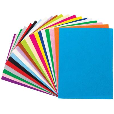 Oeko-Tex Hojas de fieltro Pack de 50 - Colores variados - Esencial para manualidades Oeko-Tex Hojas de fieltro Pack de 50 - Colores variados - Esencial para manualidades