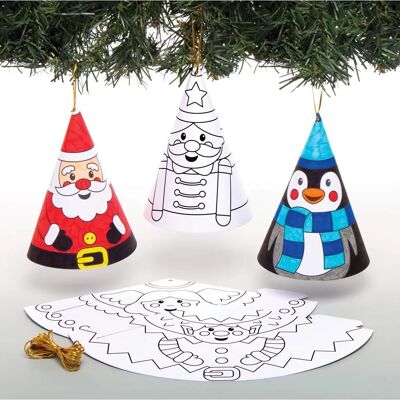 Kits de cônes de Noël à colorier Baker Ross - Pack de 12 - 14cm Kits de cônes de Noël à colorier Baker Ross - Pack de 12 - 14cm