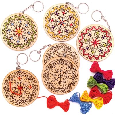 Porte-clés Mandala Broderie - Kits Rangoli - Activités pour Enfants Porte-clés Mandala Broderie - Kits Rangoli - Activités pour Enfants