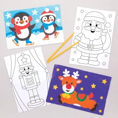 Images d’Art de Sable de Noël - 8 Designs Variés - Kit d’Artisanat de Noël - 19x13cm Images d’Art de Sable de Noël - 8 Designs Variés - Kit d’Artisanat de Noël - 19x13cm
