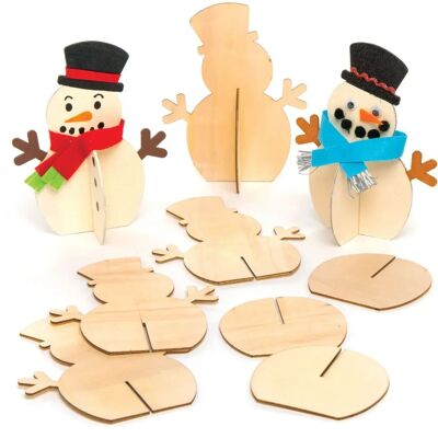 Kit de muñeco de nieve en madera 3D Baker Ross - Multicolor - Manualidades Kit de muñeco de nieve en madera 3D Baker Ross - Multicolor - Manualidades
