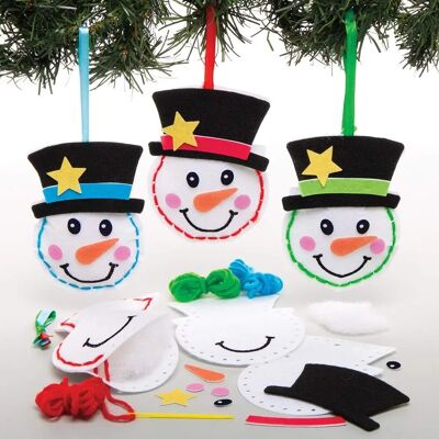 Snögubbe Sy Kit - 3 filtsömnadssatser för barn - 12cm - Nybörjare Snögubbe Sy Kit - 3 filtsömnadssatser för barn - 12cm - Nybörjare