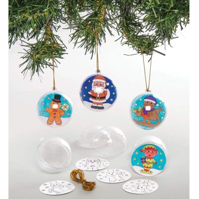 Baker Ross Boules de Noël à Colorier - 8 Pack Baker Ross Boules de Noël à Colorier - 8 Pack