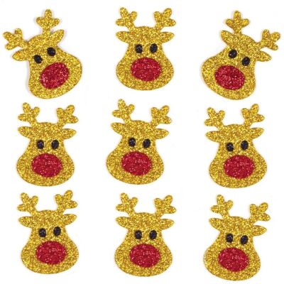 Baker Ross Glitter Rendier Stickers - 100 Stuks - Kerstknutselen Baker Ross Glitter Rendier Stickers - 100 Stuks - Kerstknutselen