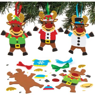 Kit de décoration de renne de Noël Baker Ross - Pack de 6 Kit de décoration de renne de Noël Baker Ross - Pack de 6