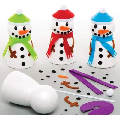 Baker Ross Kits de Bonhomme de Neige - 4 Sets Créatifs & Accessoires - Noël Baker Ross Kits de Bonhomme de Neige - 4 Sets Créatifs & Accessoires - Noël