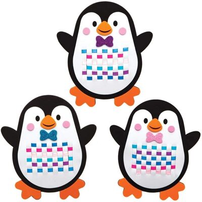 Kit de tissage pingouins - 6 cartes - Crafts d'hiver - 19cm Kit de tissage pingouins - 6 cartes - Crafts d'hiver - 19cm