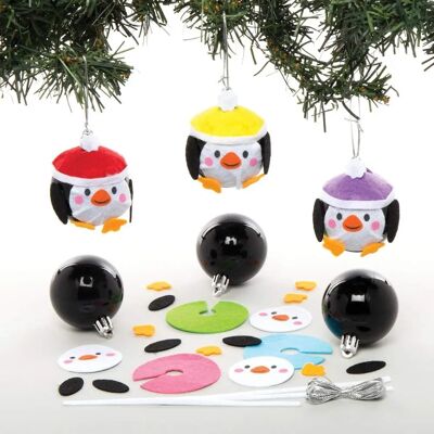 Baker Ross Kits de boules de Noël pingouin - 6 Kits pour enfants - Décorations de Noël - Diamètre 5cm Baker Ross Kits de boules de Noël pingouin - 6 Kits pour enfants - Décorations de Noël - Diamètre 5cm
