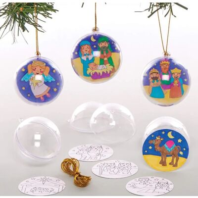 Kit di palline di Natale sulla Natività Baker Ross - 8 pezzi Kit di palline di Natale sulla Natività Baker Ross - 8 pezzi