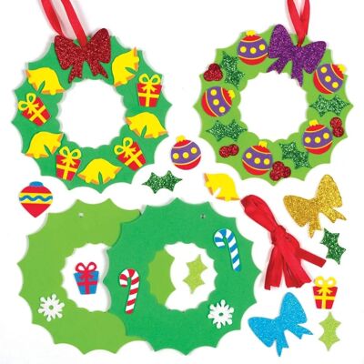 Kit Décorations Couronne de Noël en Mousse - 8 Modèles, 12cm Kit Décorations Couronne de Noël en Mousse - 8 Modèles, 12cm
