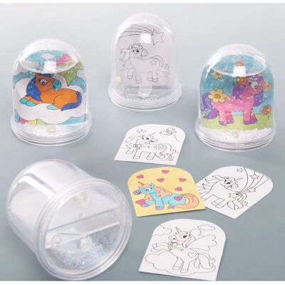 Egyszarvú hópehely gömbök gyerekeknek - 4 DIY készlet - 5cm Egyszarvú hópehely gömbök gyerekeknek - 4 DIY készlet - 5cm