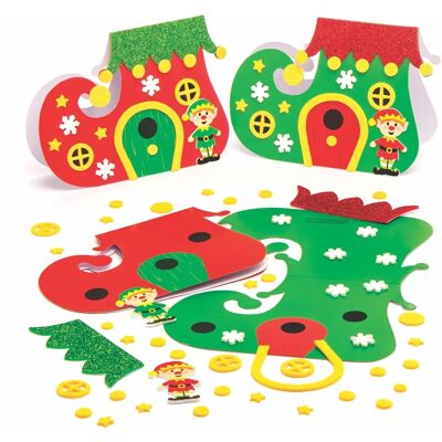 Kits de cartes bottes de lutin de Noël Baker Ross - Pack de 6 Kits de cartes bottes de lutin de Noël Baker Ross - Pack de 6