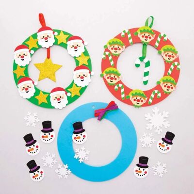 Baker Ross Weihnachtskranz Bastelset - 3 Moosgummi Kränze - 19,5cm Baker Ross Weihnachtskranz Bastelset - 3 Moosgummi Kränze - 19,5cm