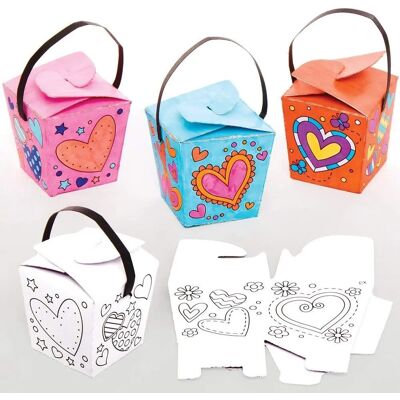 Boîtes à surprises cœur Baker Ross - 12 Boîtes en Carton Vides - 6cm Boîtes à surprises cœur Baker Ross - 12 Boîtes en Carton Vides - 6cm