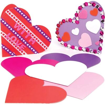 Baker Ross Cartes de vœux à cœurs - 12 pièces - Saint-Valentin & Fête des Mères Baker Ross Cartes de vœux à cœurs - 12 pièces - Saint-Valentin & Fête des Mères