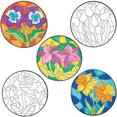Blomsterfönsterdekorationer - 12-Pack Blomsterfönsterdekorationer - 12-Pack