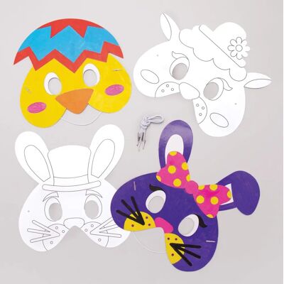Baker Ross Oster Malmasken - Packung mit 8 - Masken zum Ausmalen für Ostern Baker Ross Oster Malmasken - Packung mit 8 - Masken zum Ausmalen für Ostern