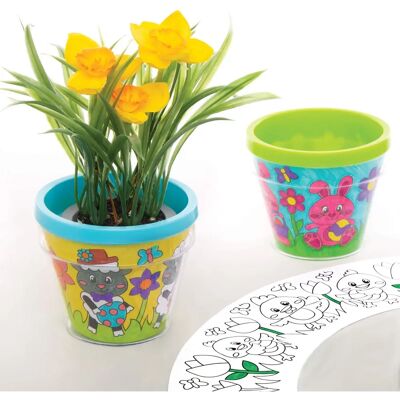 Påskefärgade blomkrukor att färglägga - Set om 3 Påskefärgade blomkrukor att färglägga - Set om 3
