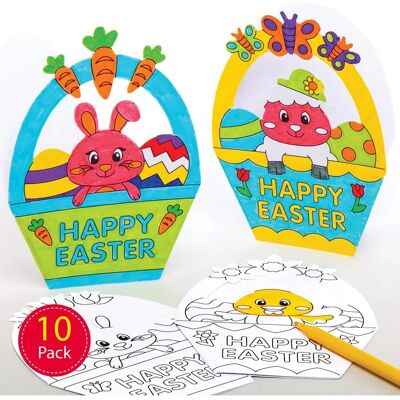 Baker Ross Ostern Korb Ausmalbilder - 10 Stück - Frühlings Tiere Baker Ross Ostern Korb Ausmalbilder - 10 Stück - Frühlings Tiere