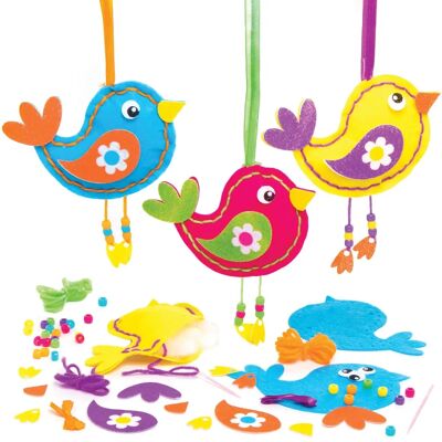 Kit couture oiseaux - 3 pièces, 19cm Kit couture oiseaux - 3 pièces, 19cm
