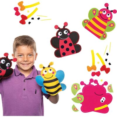 Kit de marionnettes à main en feutrine insectes - 3 pièces - 21cm Kit de marionnettes à main en feutrine insectes - 3 pièces - 21cm