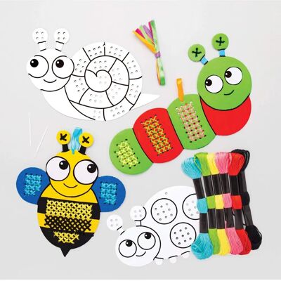 Baker Ross Insekts Broderikit - Pack av 5 Baker Ross Insekts Broderikit - Pack av 5