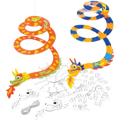 Ensemble Mobile Dragon Chinois - 10 Kits de Création en Spirale - 30cm Ensemble Mobile Dragon Chinois - 10 Kits de Création en Spirale - 30cm