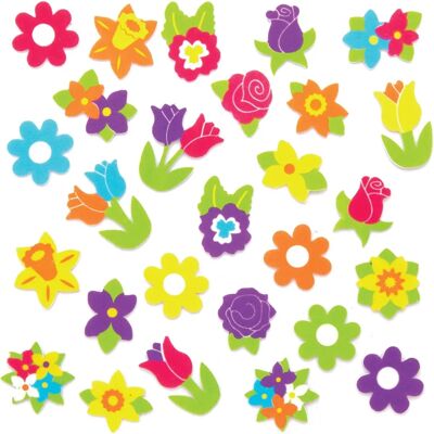Autocollants de Fleurs de Printemps en Mousse - 120 pcs Autocollants de Fleurs de Printemps en Mousse - 120 pcs