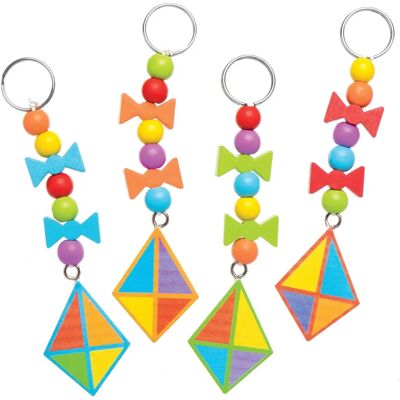 Baker Ross Holz-Kite Schlüsselanhänger - 4 Bastelsets - 14cm Baker Ross Holz-Kite Schlüsselanhänger - 4 Bastelsets - 14cm