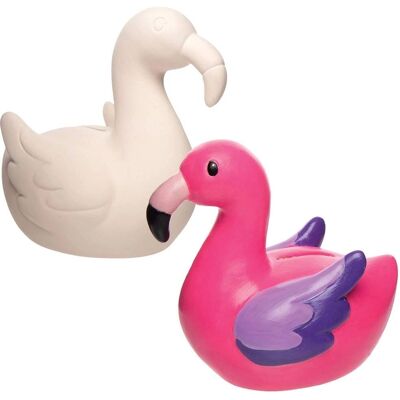 Baker Ross Pink Flamingo Ceramic Coin Bank - 13cm x 13cm x 9cm Baker Ross Pink Flamingo Ceramic Coin Bank - 13cm x 13cm x 9cm