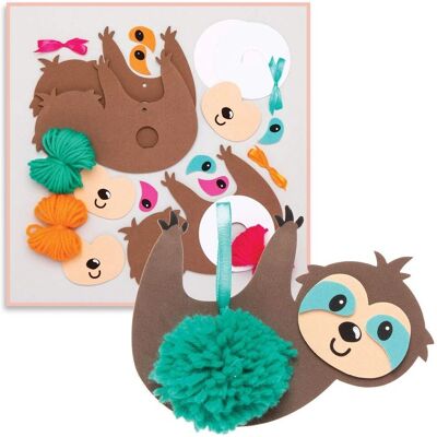 Kit Créatif Paresseux en Pompons - 15cm - Designs Variés Kit Créatif Paresseux en Pompons - 15cm - Designs Variés