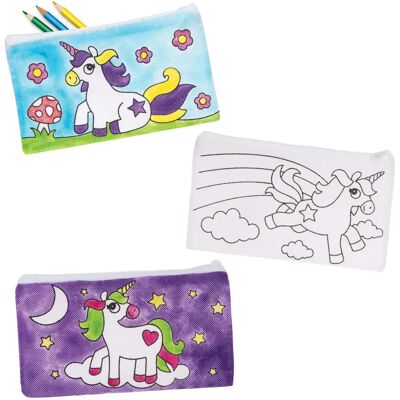 Trousse en Tissu Licorne - Lot de 4, 21,5cm x 12cm - Rangement Créatif Trousse en Tissu Licorne - Lot de 4, 21,5cm x 12cm - Rangement Créatif